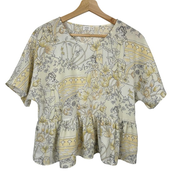 ARITZIA Wilfred Macee Blouse, Floral Print, Cream/Yellow, Size Small - Picture 2 of 15